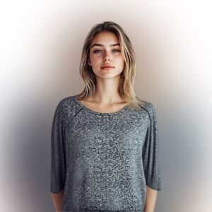 Attention animal print gray black blouse semi sheer size small oversized rayon